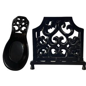 Bed Bath & Beyond Scrollwork Napkin Holder & Spoon Rest Set